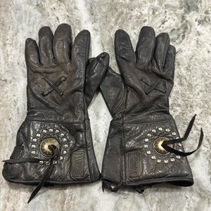 Harley-Davidson Men’s Willie G Skull Rivet Leather Biker Gloves size Large
